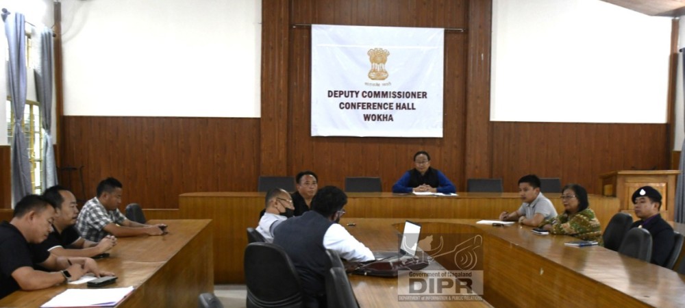 DC Wokha, K Mhathung Tsanglao chairs the advisory committee meeting on My Bharat Youth Registration held at DC's Conference Hall, Wokha on August 20. (DIPR Photo)